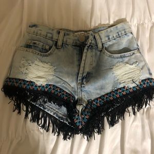 Fringe Jean Shorts - ASOS